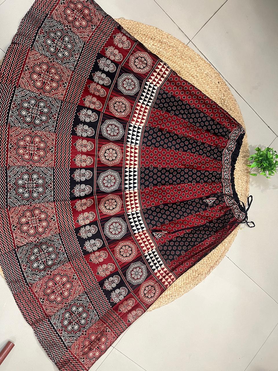 Mashru Silk Gargi Panel Indian Skirt