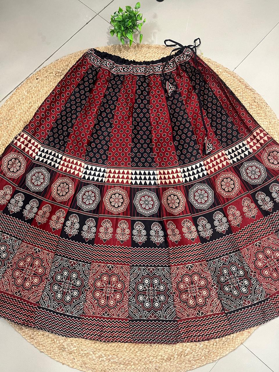 Mashru Silk Gargi Panel Indian Skirt