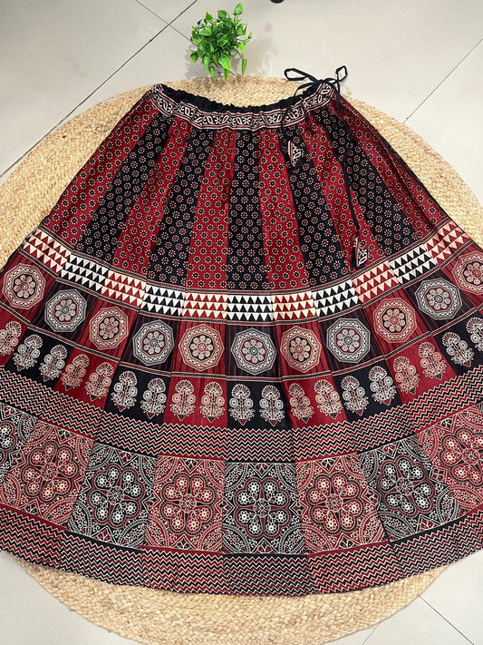 Mashru Silk Gargi Panel Indian Skirt