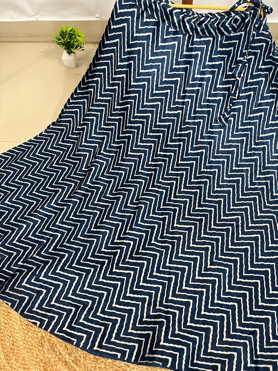 Mashru Silk Blue Manvi Indian Skirt