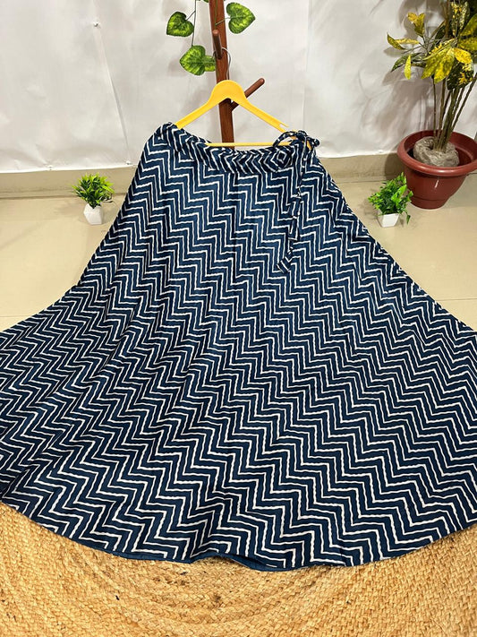 Mashru Silk Blue Manvi Indian Skirt