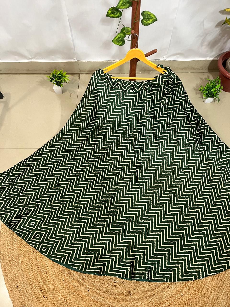 Mashru Silk Green Bhoomi Indian Skirt