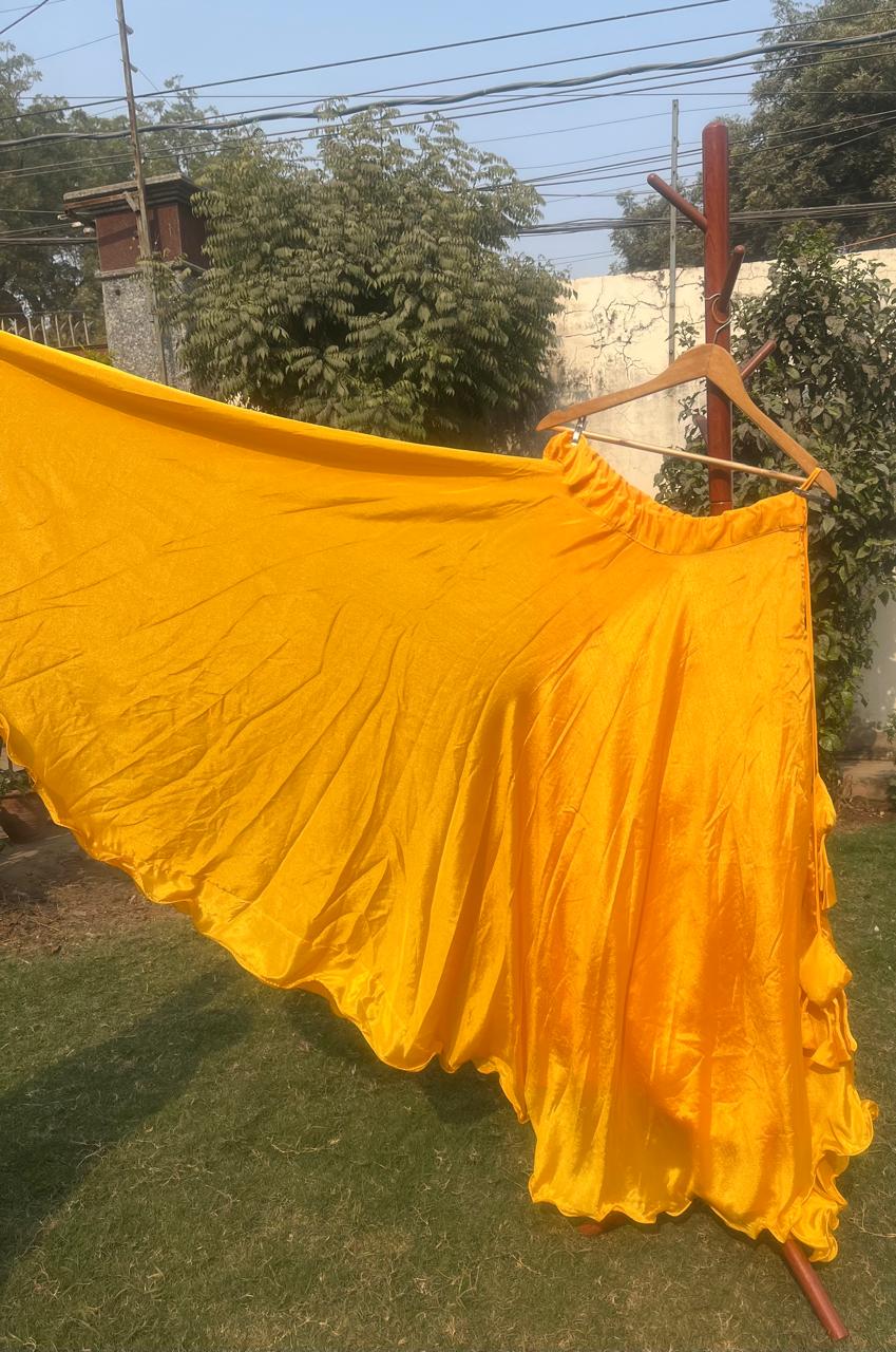 Flared Yellow Chiffon Yashvi Indian Skirt