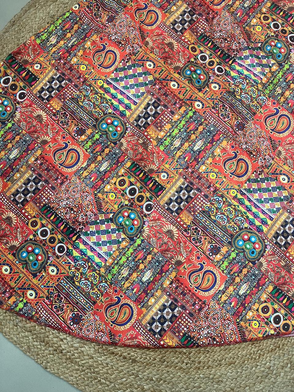 Multicolour Lycra Printed Anaya Indian Skirt