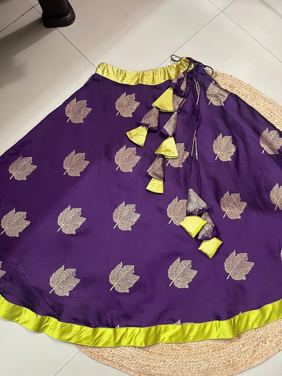 Purple Silk Pritha Indian Skirt