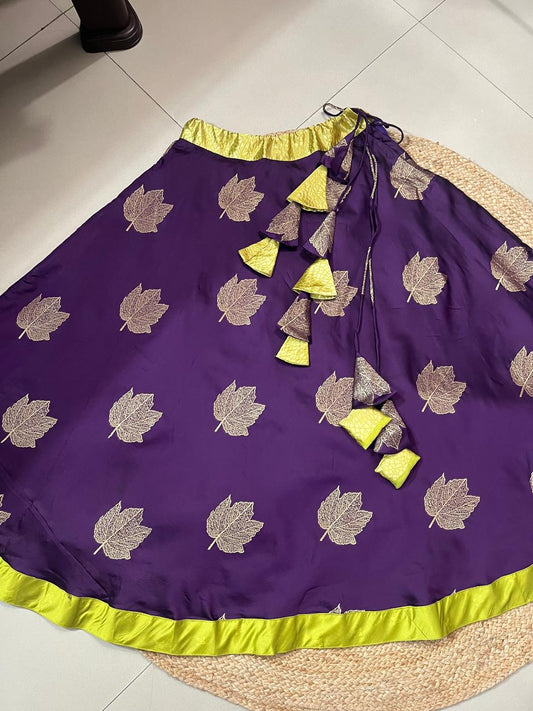 Purple Silk Pritha Indian Skirt