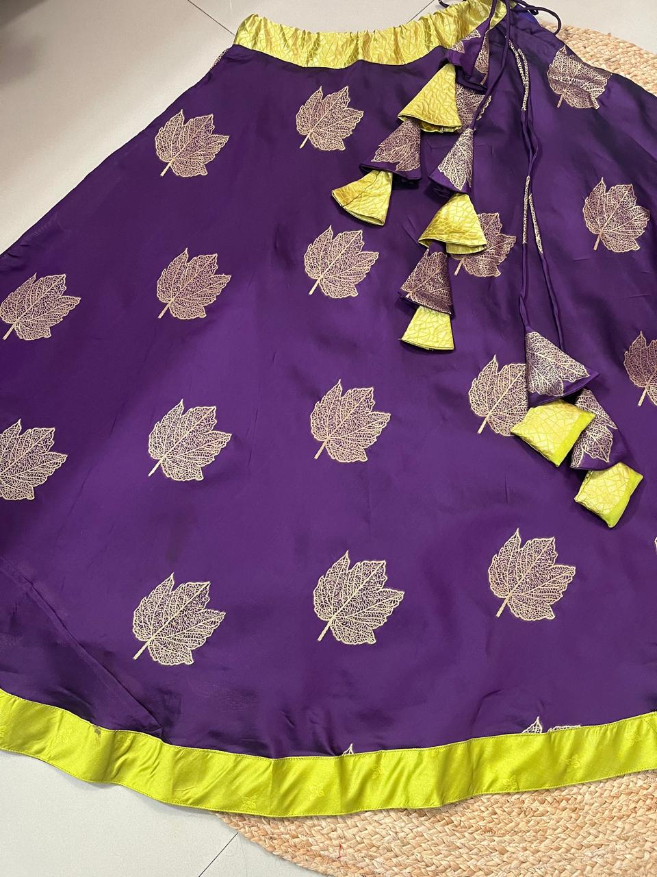 Purple Silk Pritha Indian Skirt