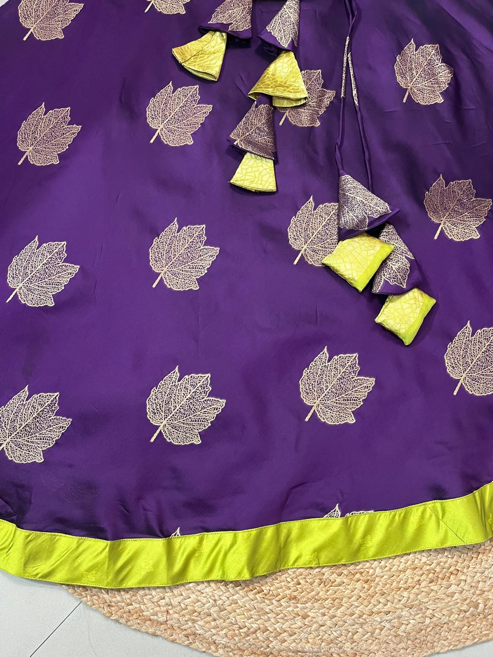 Purple Silk Pritha Indian Skirt