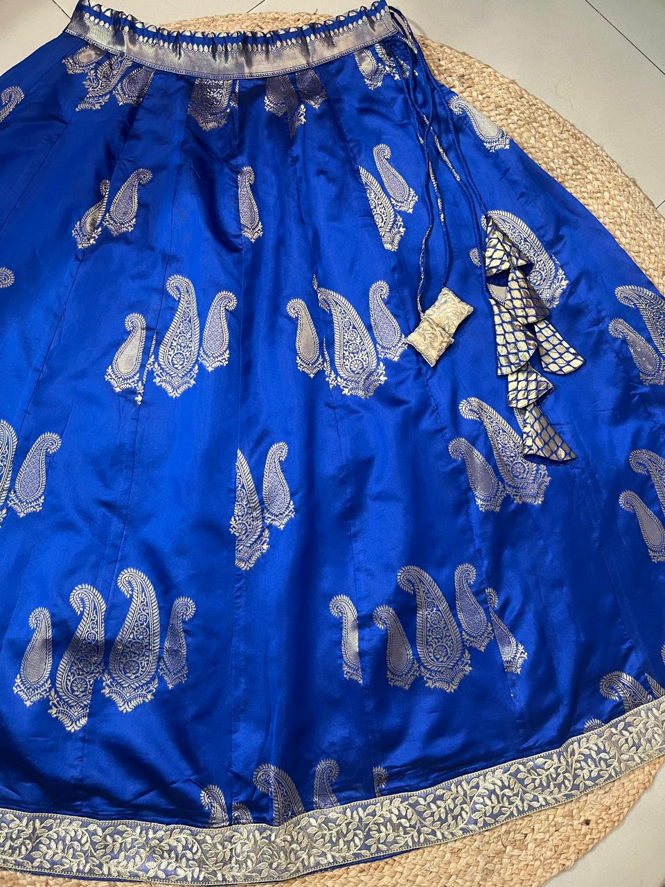 Royal Blue Silk Roohi Indian Skirt