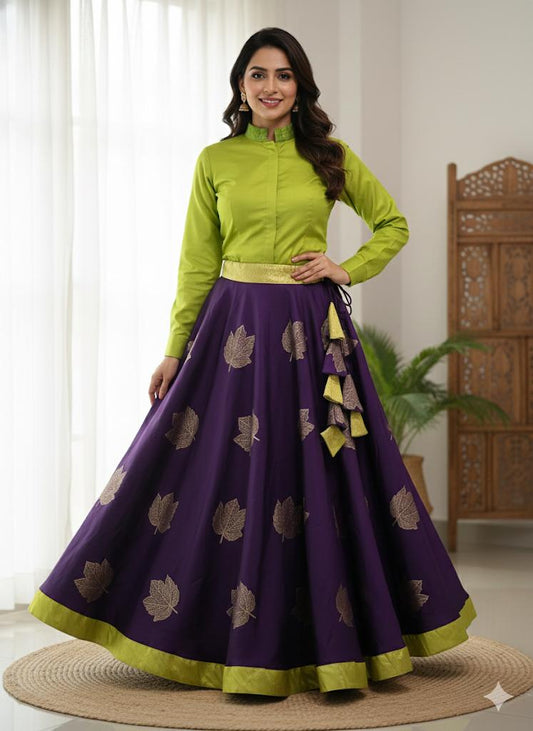 Purple Silk Pritha Indian Skirt