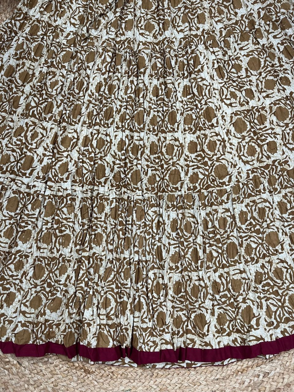 Casual Cotton Printed cream Chavi Indian Skirt