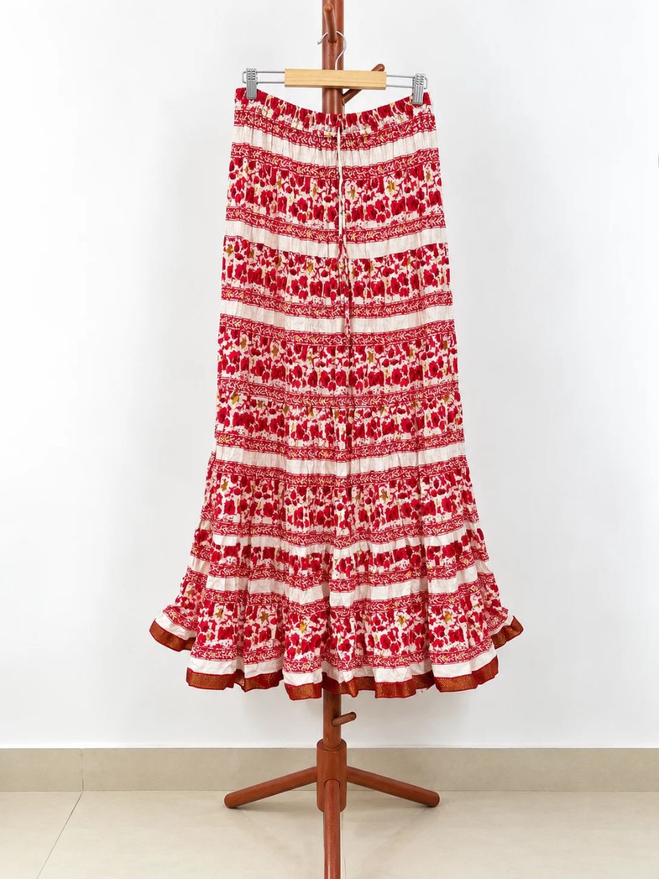 Casual Cotton Printed Red Rati Indian Skirt
