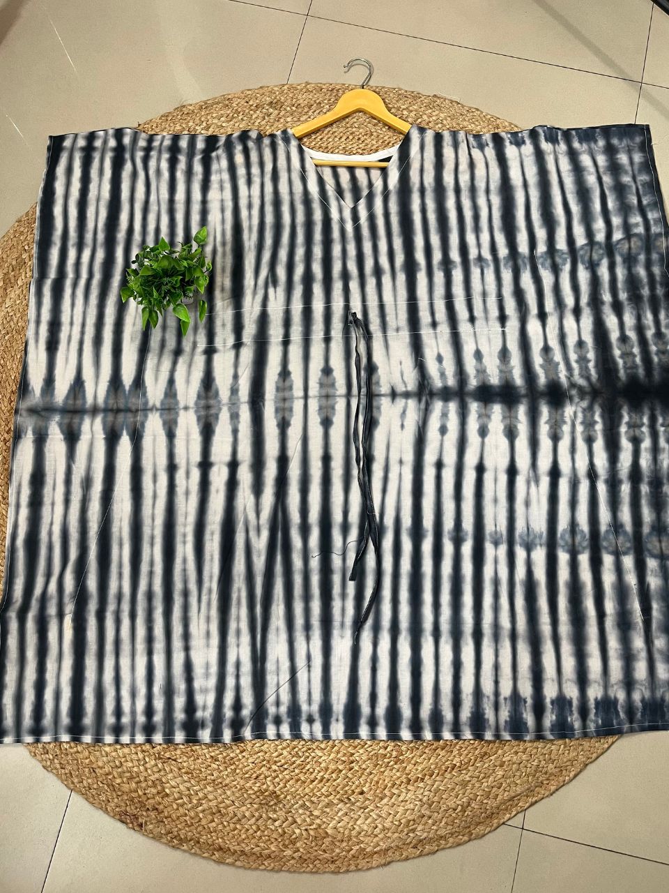 Tie Dye Cotton Black Nora Kurti Kaftan