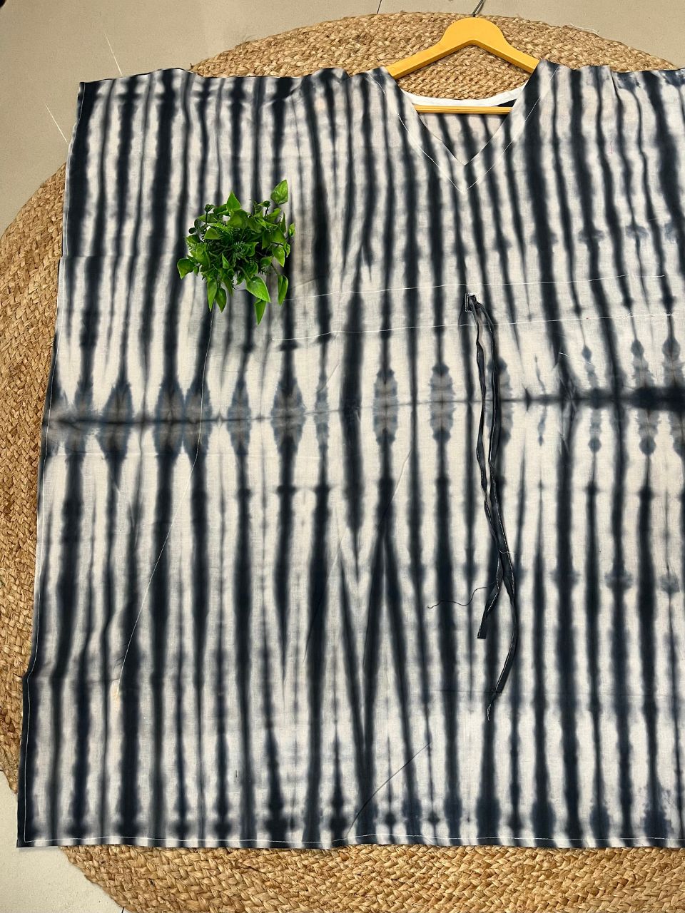 Tie Dye Cotton Black Nora Kurti Kaftan