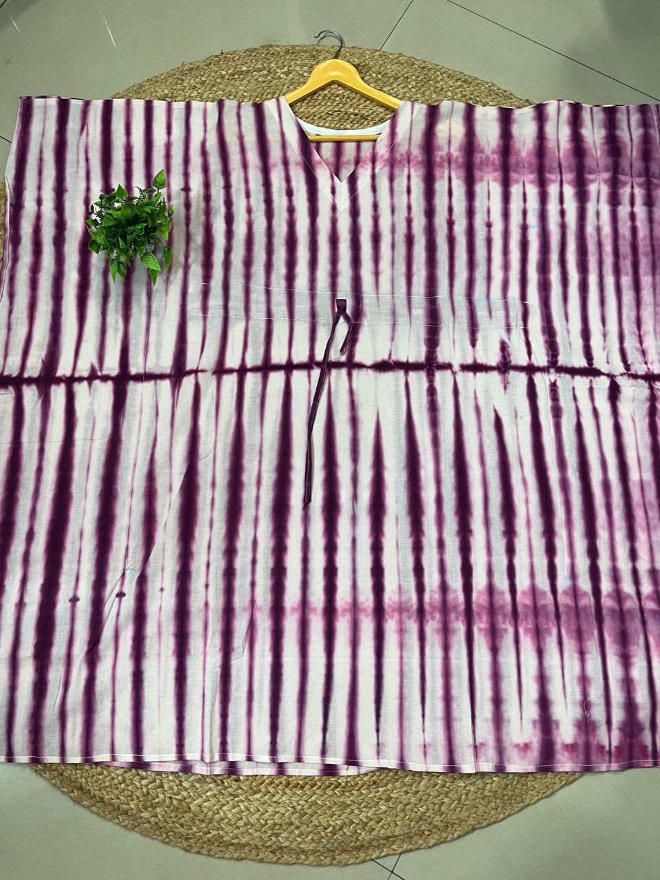 Tie Dye Cotton Wine Husna Kurti Kaftan