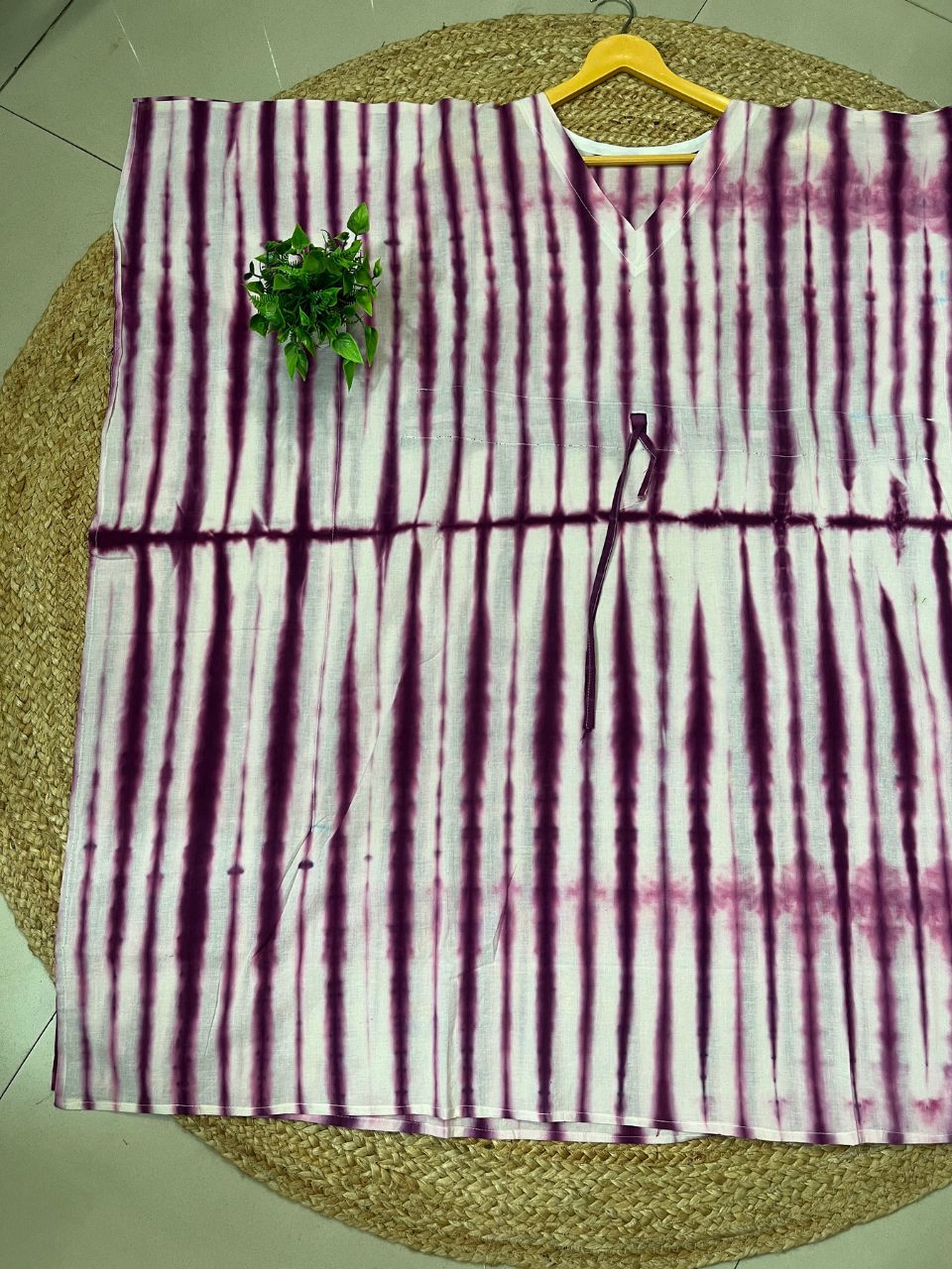Tie Dye Cotton Wine Husna Kurti Kaftan