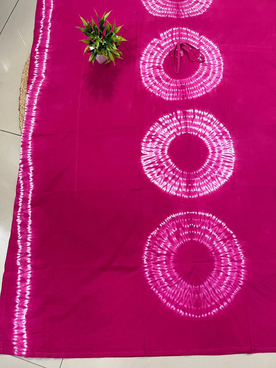 Block Print Fuchsia Reshma Cotton Kaftan