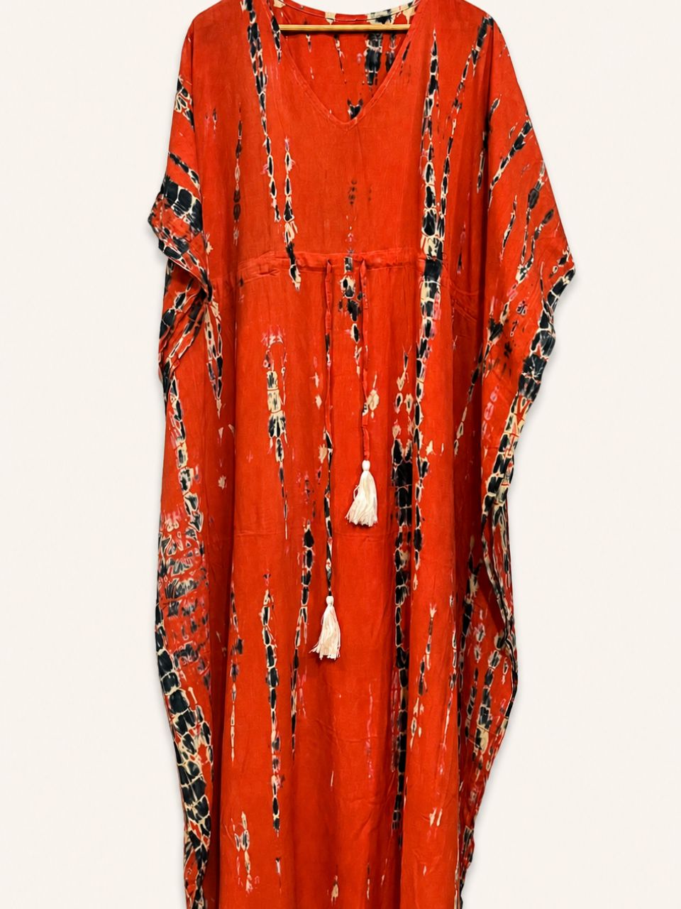Shibori Orange Devi Rayon Kaftan