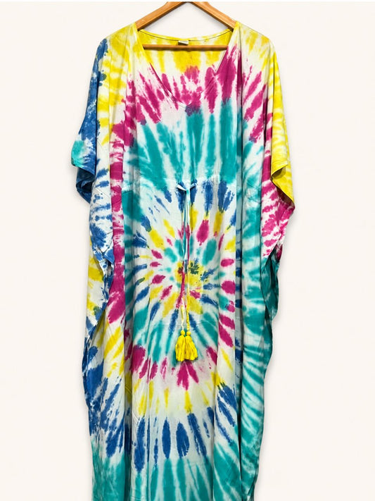 Tie Dye Blue Ruchika Rayon Kaftan