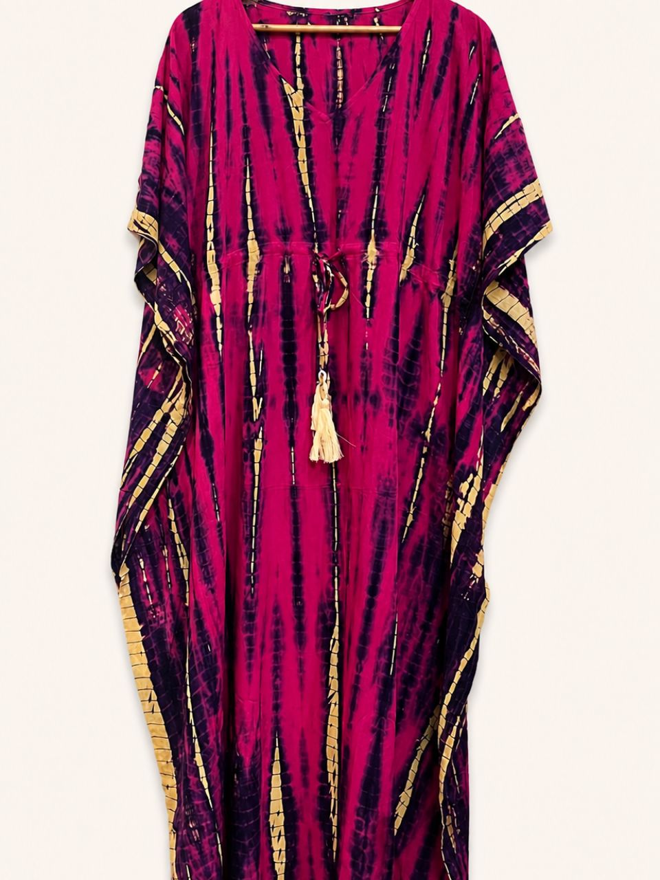 Tie Dye Magenta Purple Raha Rayon Kaftan