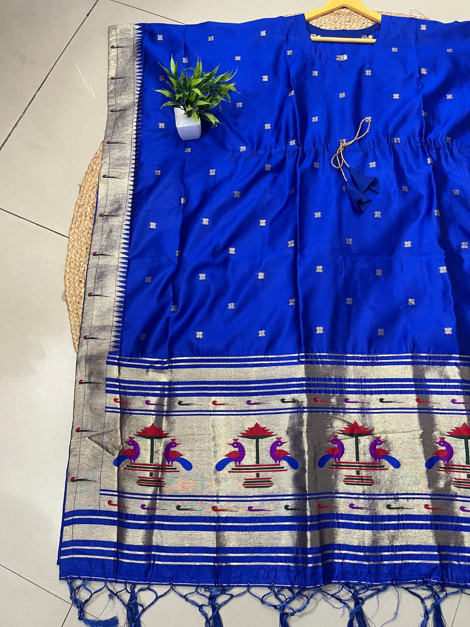 Royal Blue Paithani Silk Rani Sa Kaftan