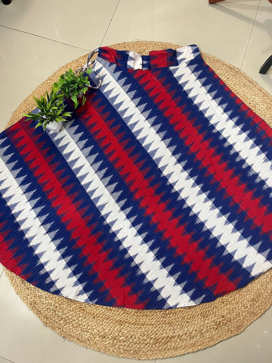 Ikat Blue Romy Cotton Indian Skirt