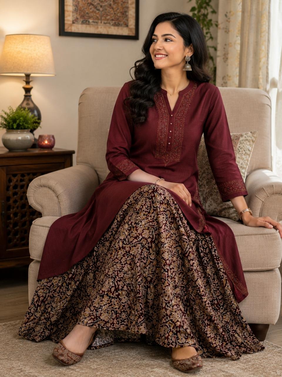 Kalamkari Juno Cotton Indian Skirt