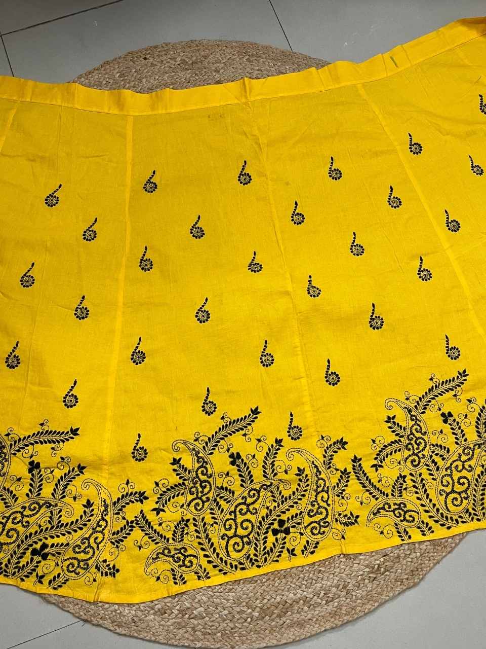 Kantha Yellow Yashi Wrap Skirt