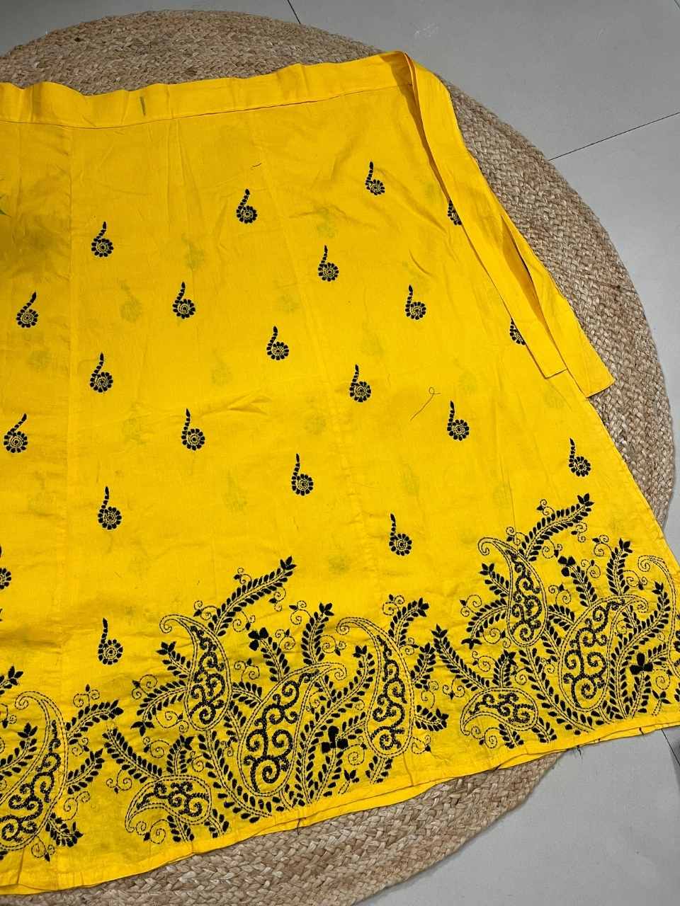 Kantha Yellow Yashi Wrap Skirt