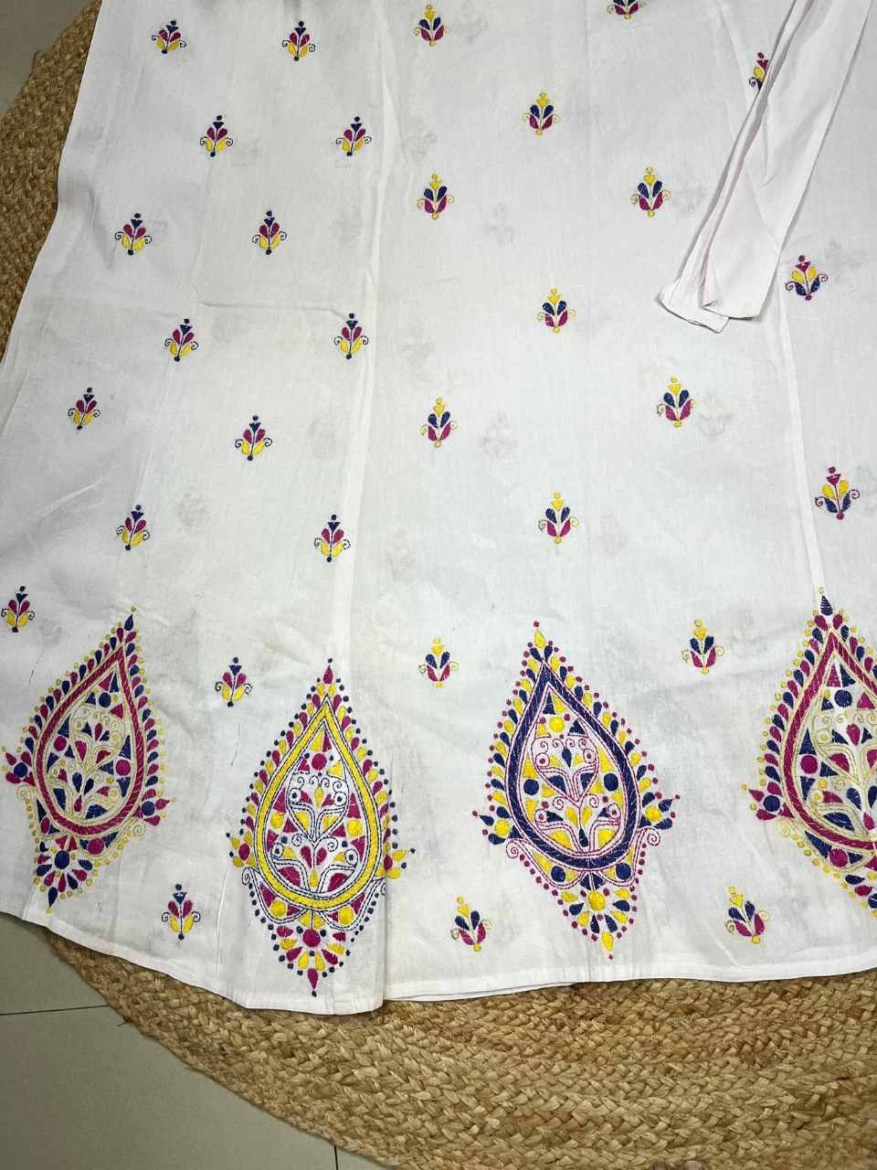 Kantha White Kori Wrap Cotton Skirt