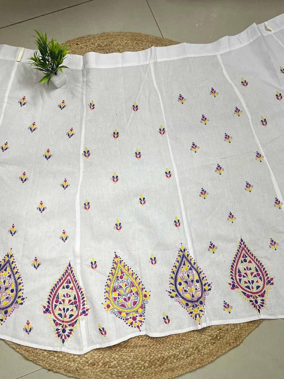 Kantha White Kori Wrap Cotton Skirt