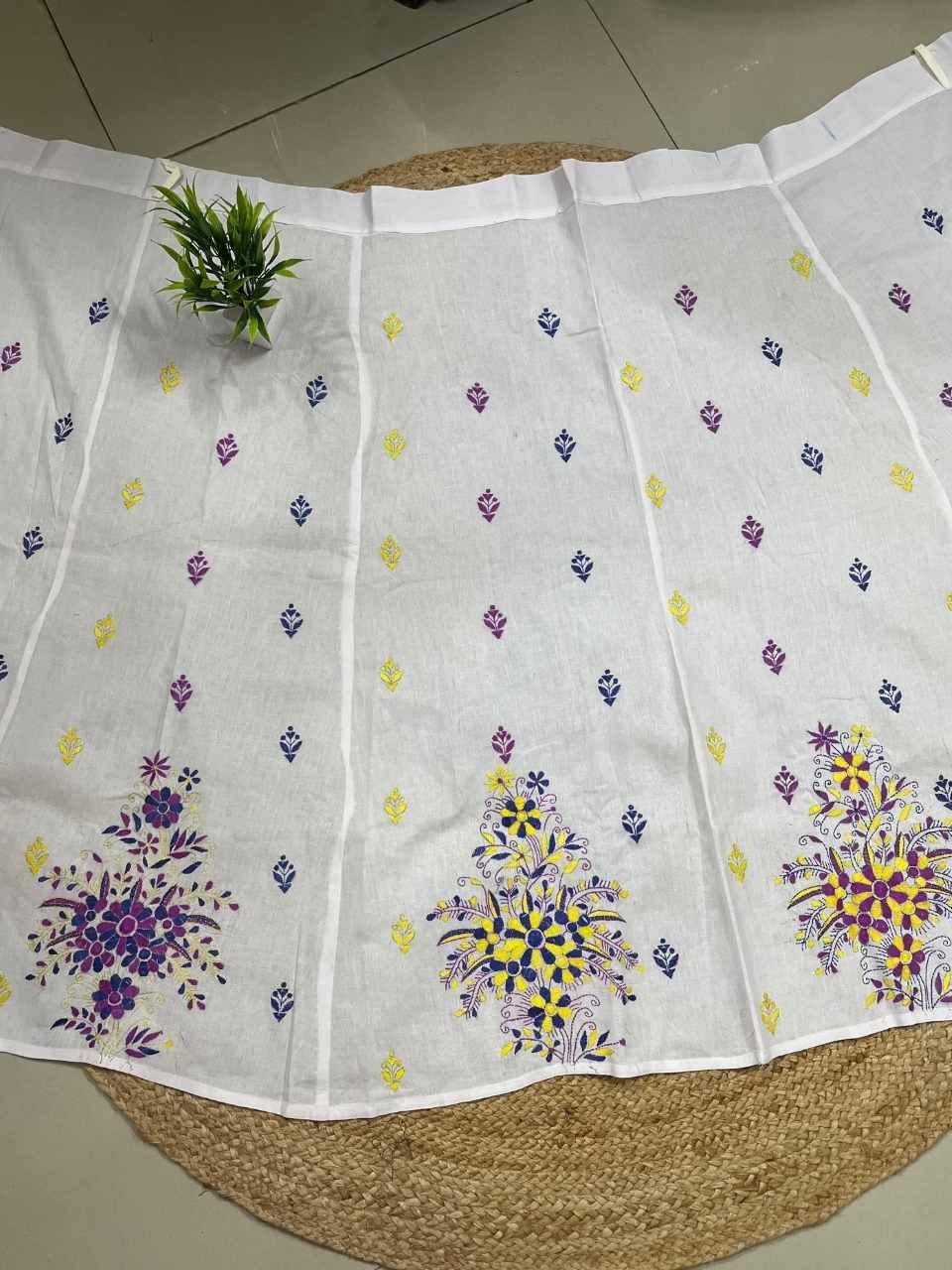 Kantha White Annu Cotton Wrap Skirt
