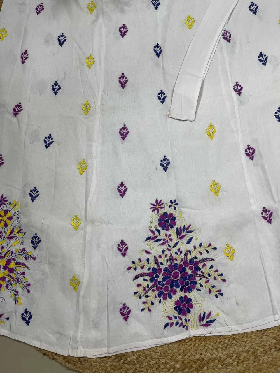 Kantha White Annu Cotton Wrap Skirt