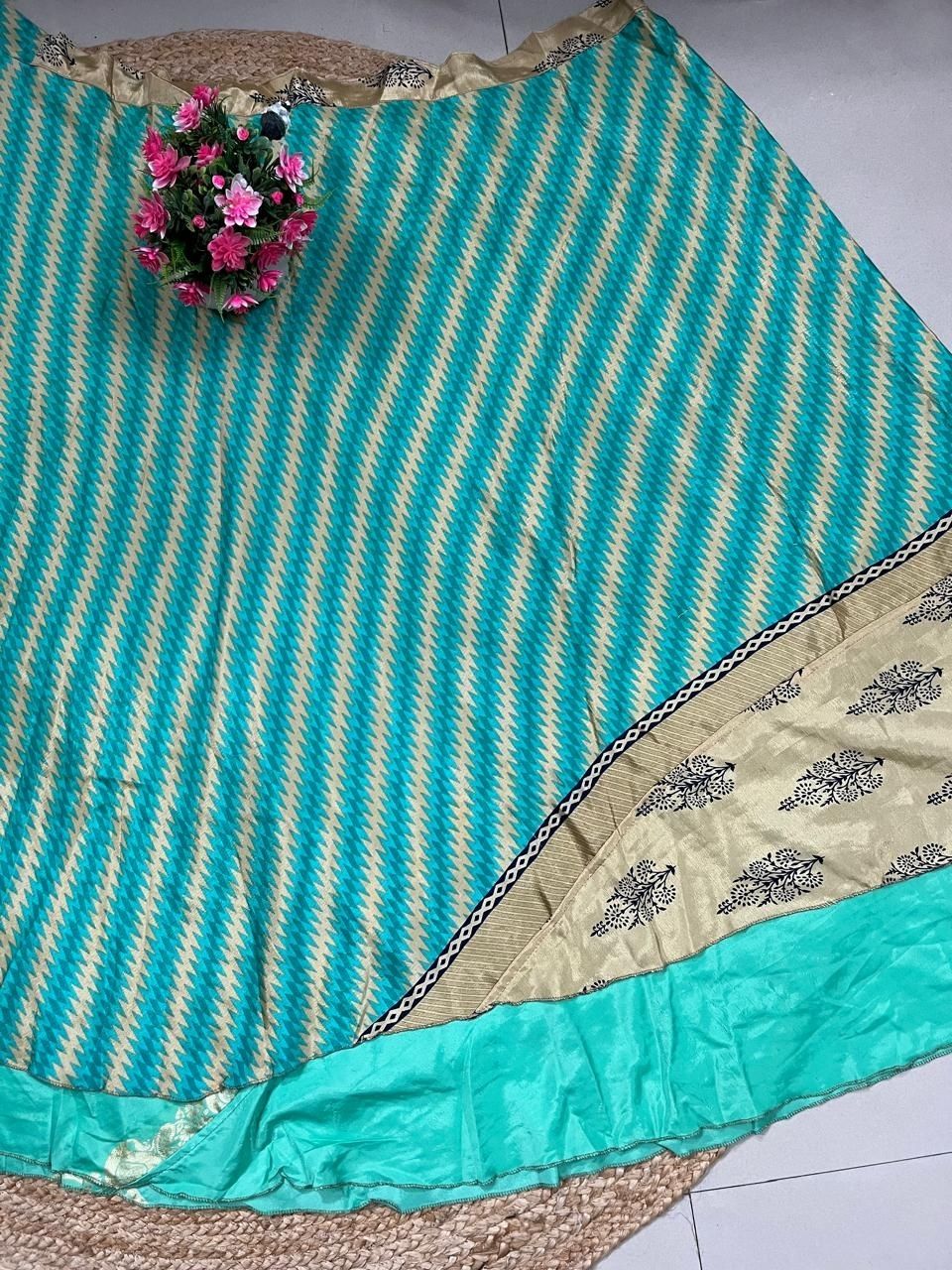Bohemian Silky Turquoise Wrap Silk Skirt