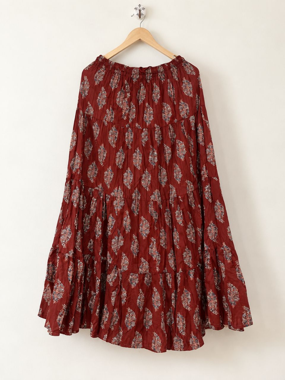 Casual Cotton Printed Brown Keri Indian Skirt