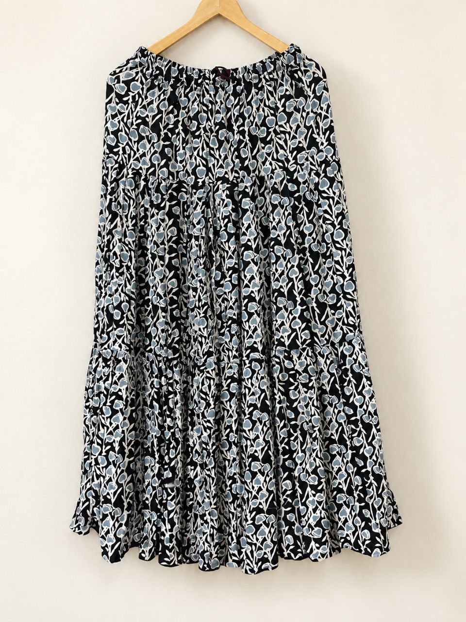 Casual Cotton Printed Black Kajol Indian Skirt