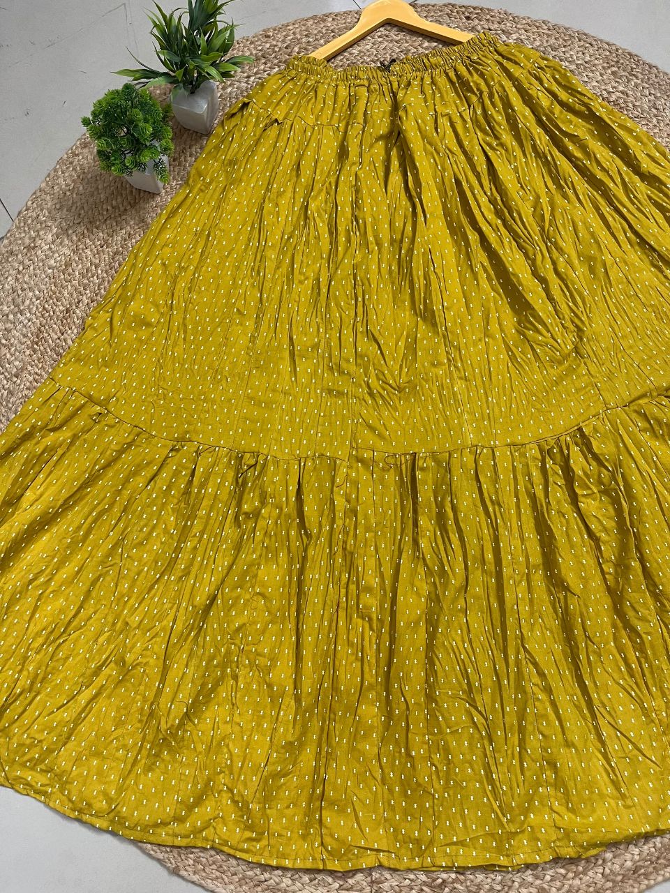Casual Cotton Printed Yellow Yavika Indian Skirt
