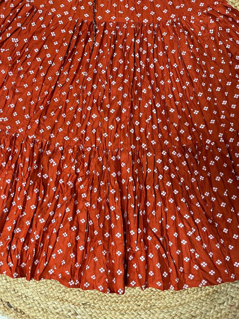 Casual Cotton Orange Floral Padmini Indian Skirt