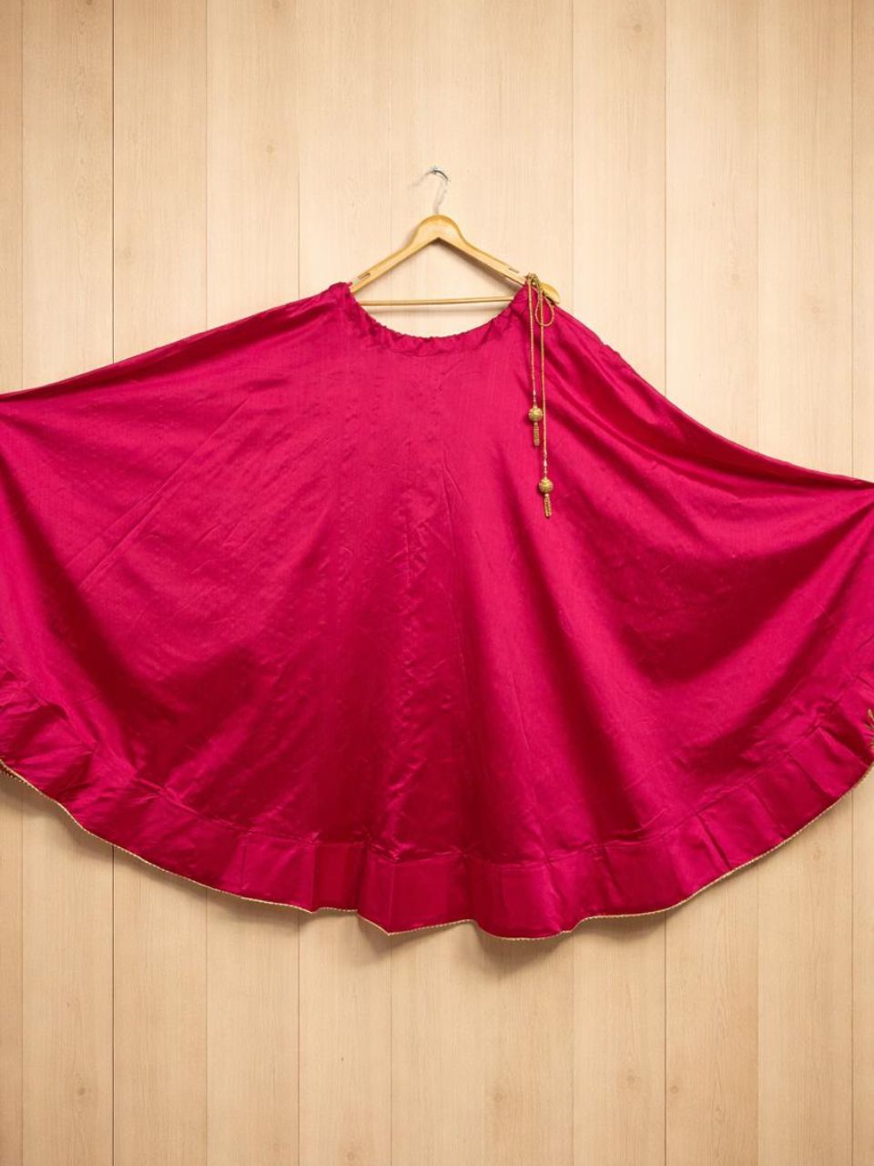 Flared Fuchsia Kanchi Silk Indian Skirt