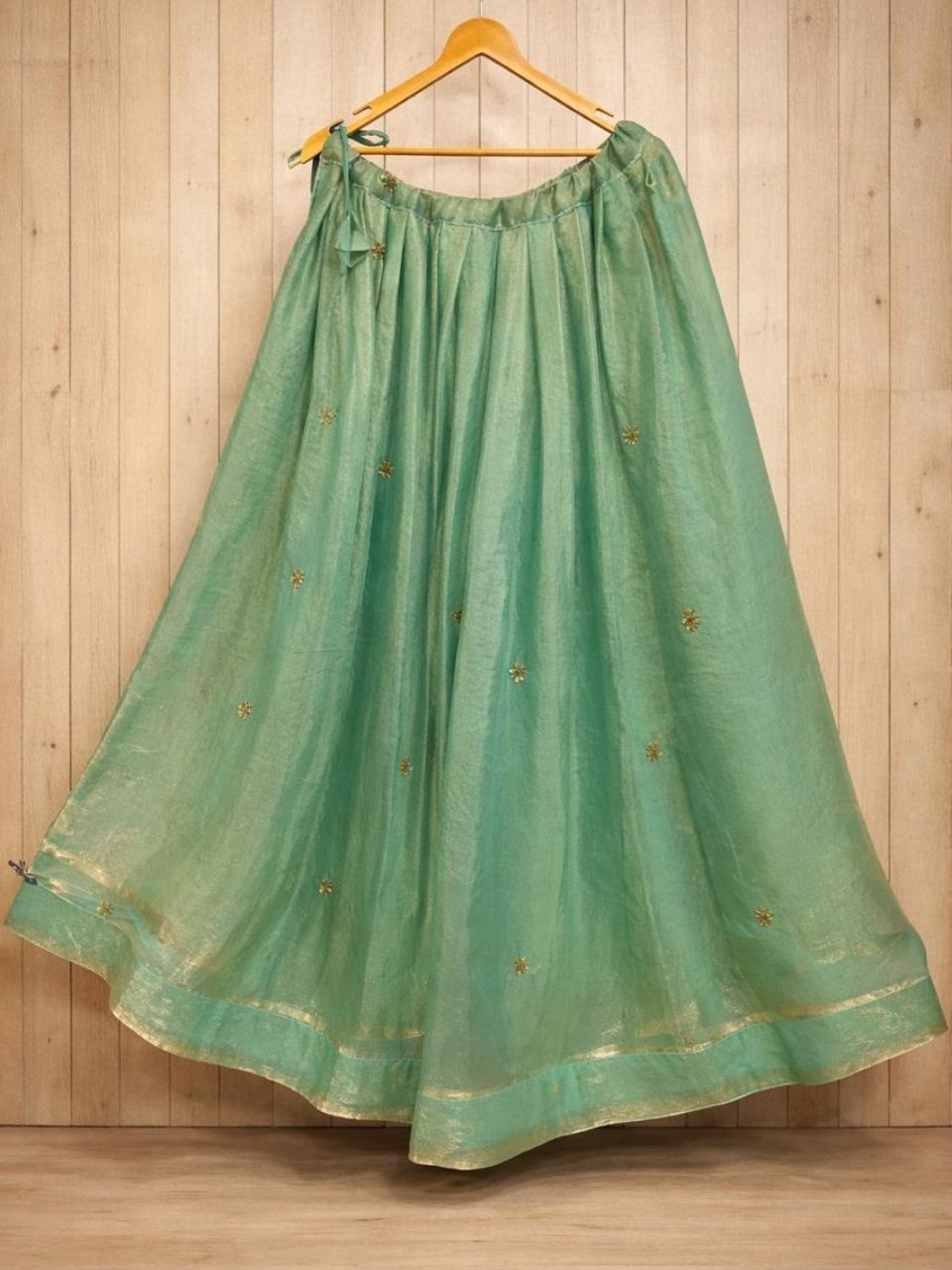 Turquoise Space Silk Tina Festive Lehenga
