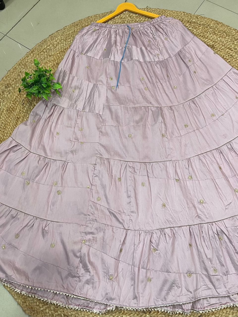 Tiered Cotton Lavender Lolita Indian Skirt