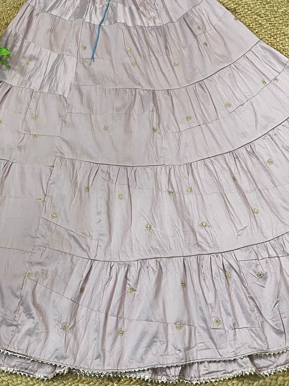 Tiered Cotton Lavender Lolita Indian Skirt