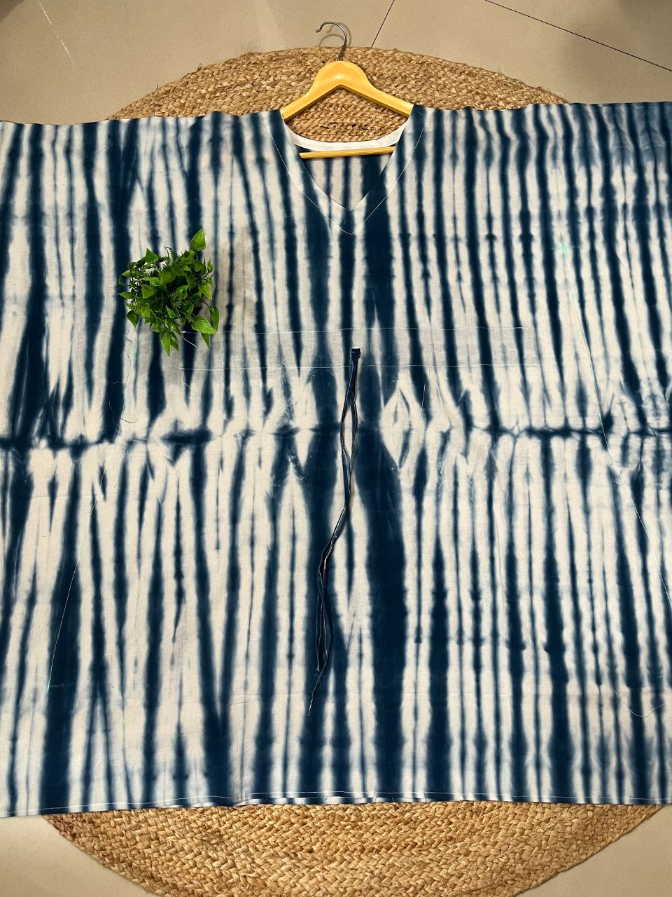 Tie Dye Cotton Blue Roohi Kurti Kaftan