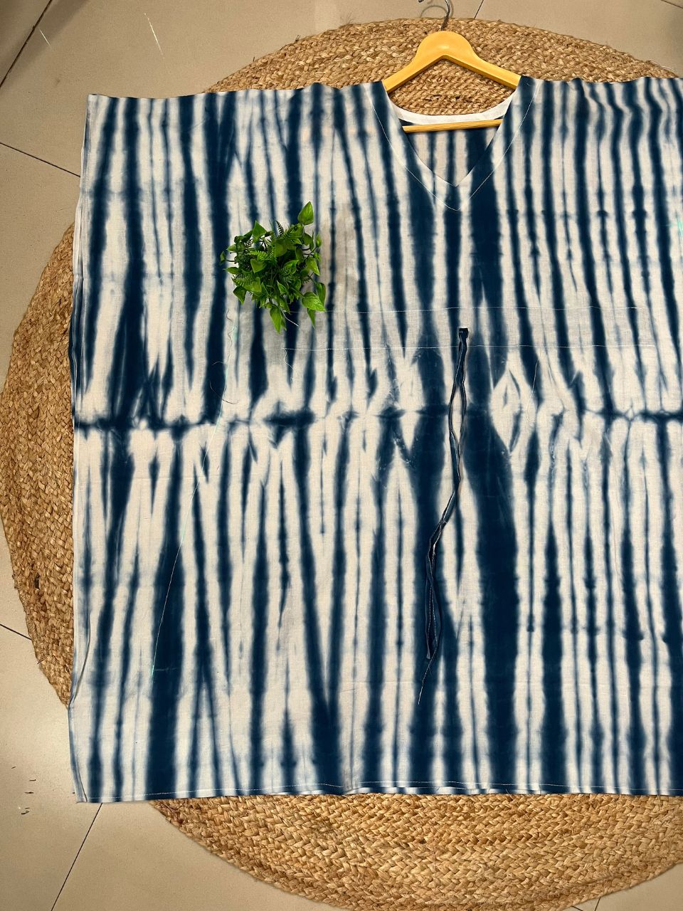 Tie Dye Cotton Blue Roohi Kurti Kaftan