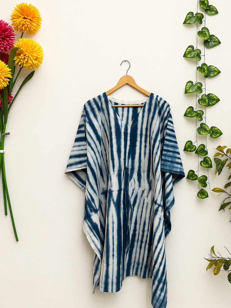 Tie Dye Cotton Blue Roohi Kurti Kaftan