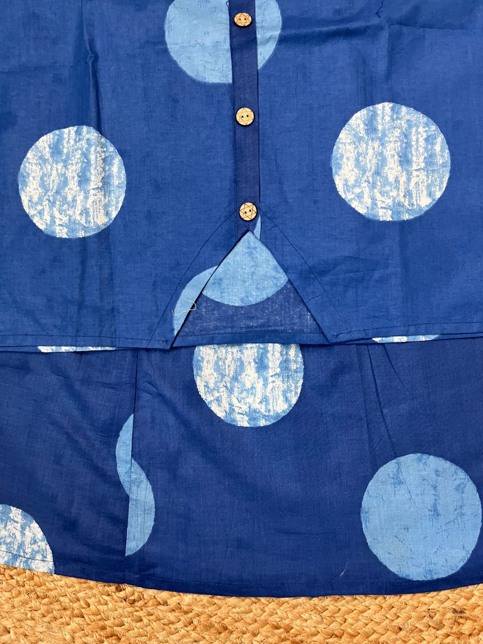 Chic Blue Zena Cambric Cotton Skirt Set