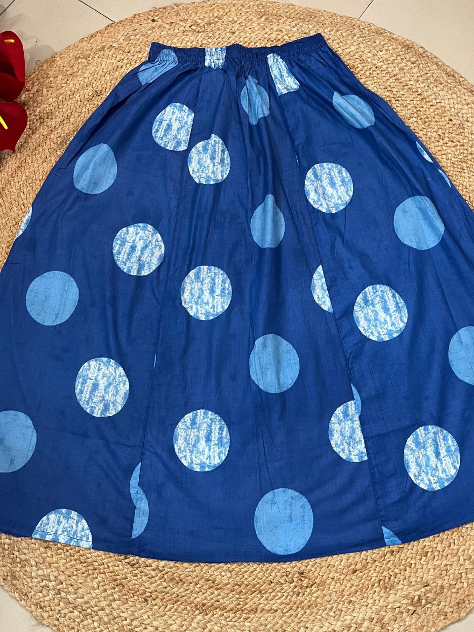 Chic Blue Zena Cambric Cotton Skirt Set
