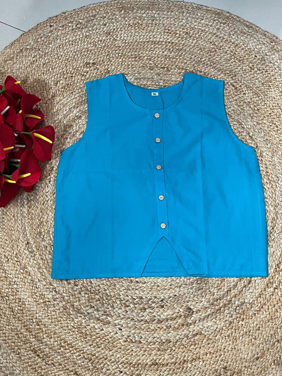 Chic Blue Zoya Cambric Cotton Skirt Set