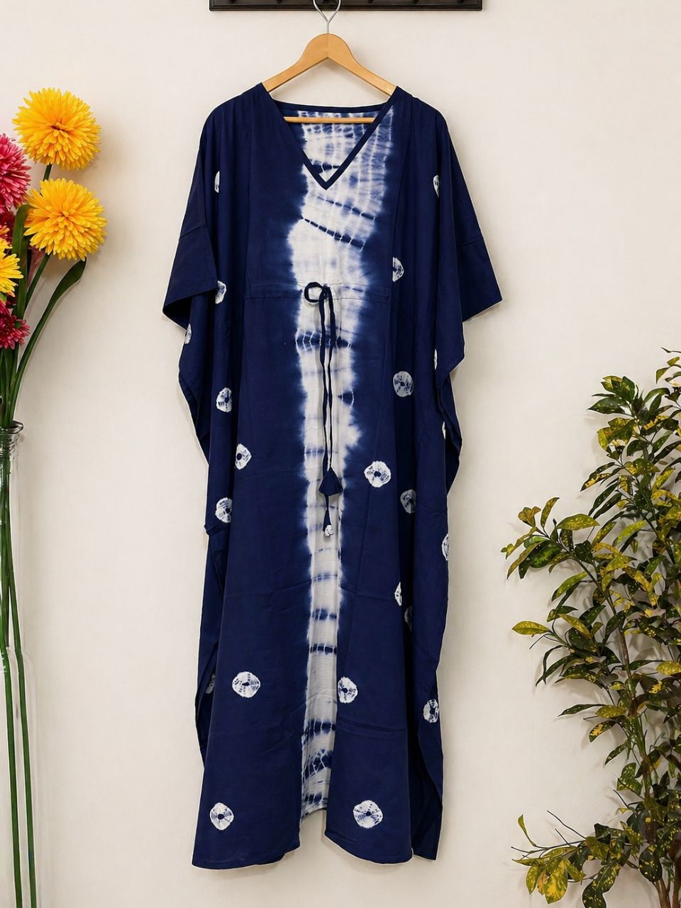 Tie Dye Navy Blue Avni Cotton Kaftan