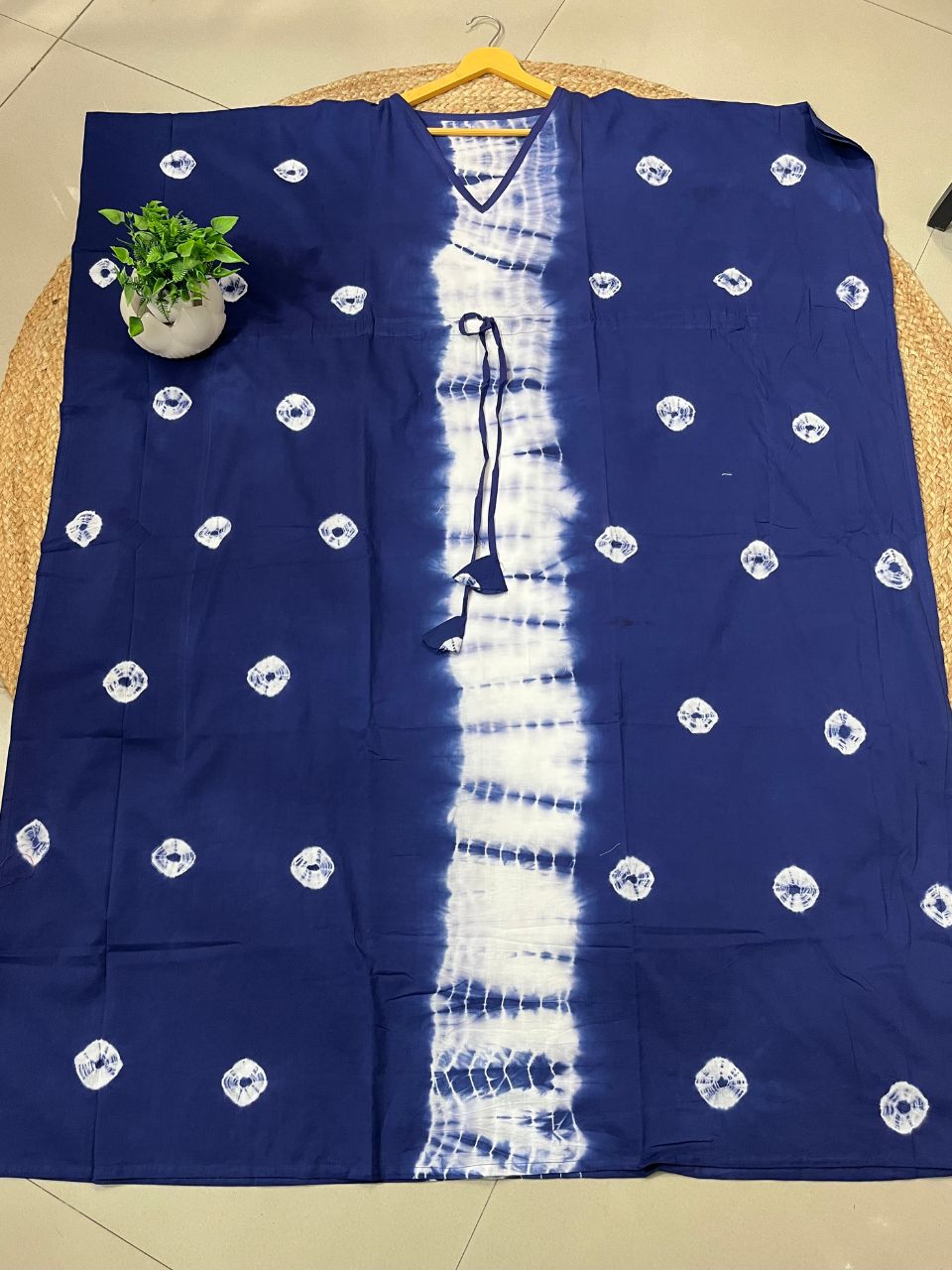 Tie Dye Navy Blue Avni Cotton Kaftan